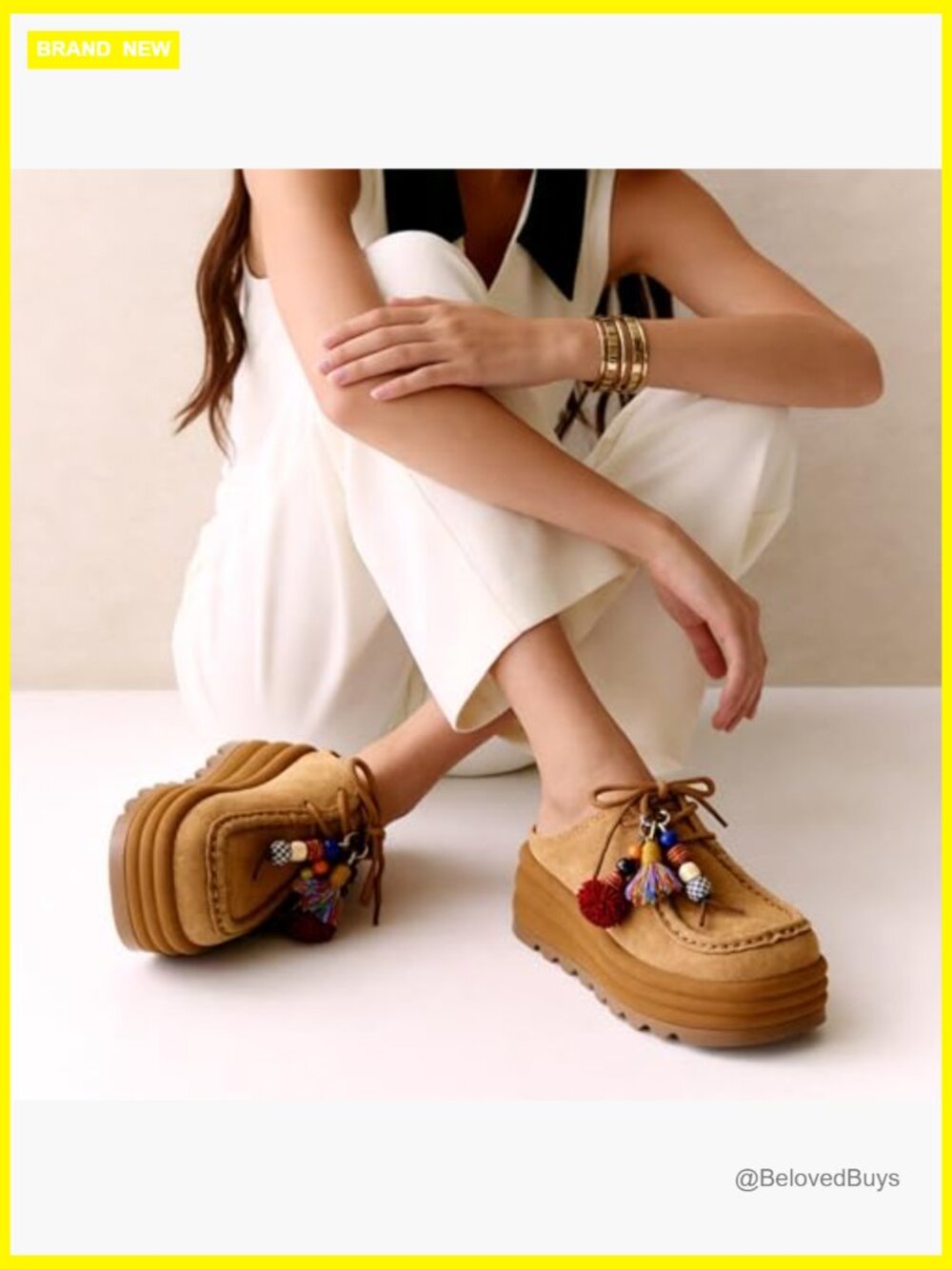 Genuine Suede Platform Mules Chunky Sole Slip On Clogs Arch Support Non Slip - Picture 2 of 7
